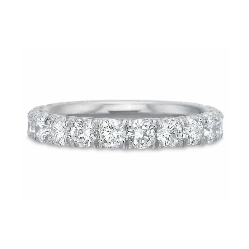 platinum engagement rings with diamonds for women-18K White Gold Diamond Eternity Wedding Band