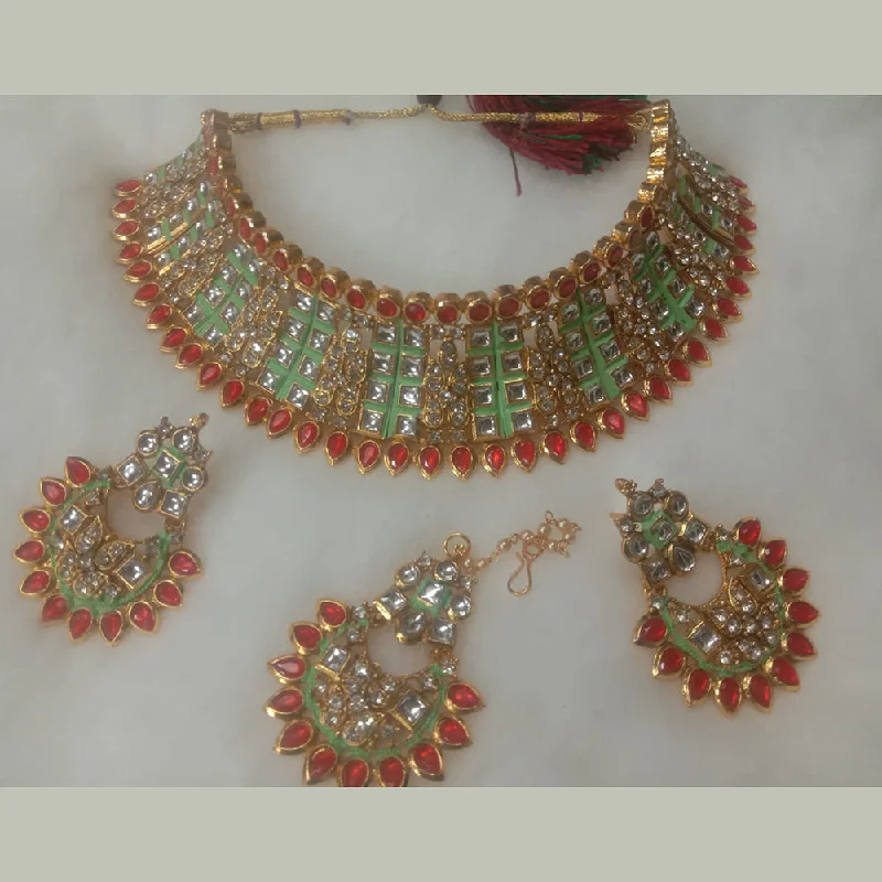 wedding necklaces for women-Neetu Art Gold Plated Necklace Set