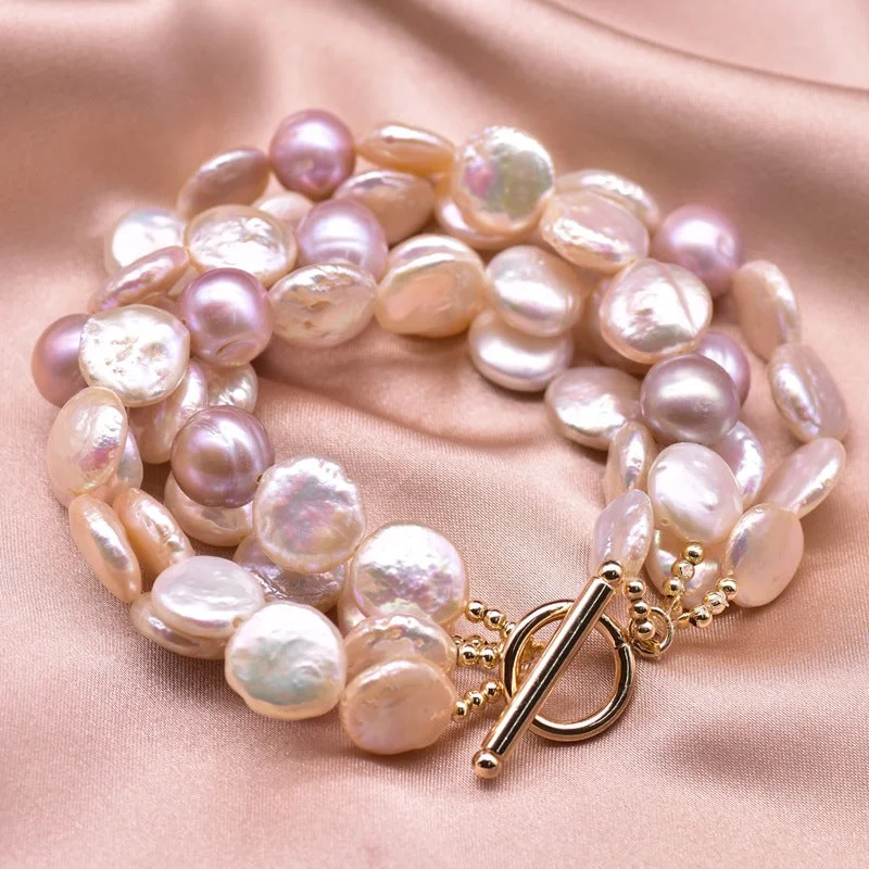 Four-Layer Baroque Pearl Bracelet (with Buckle 19cm)