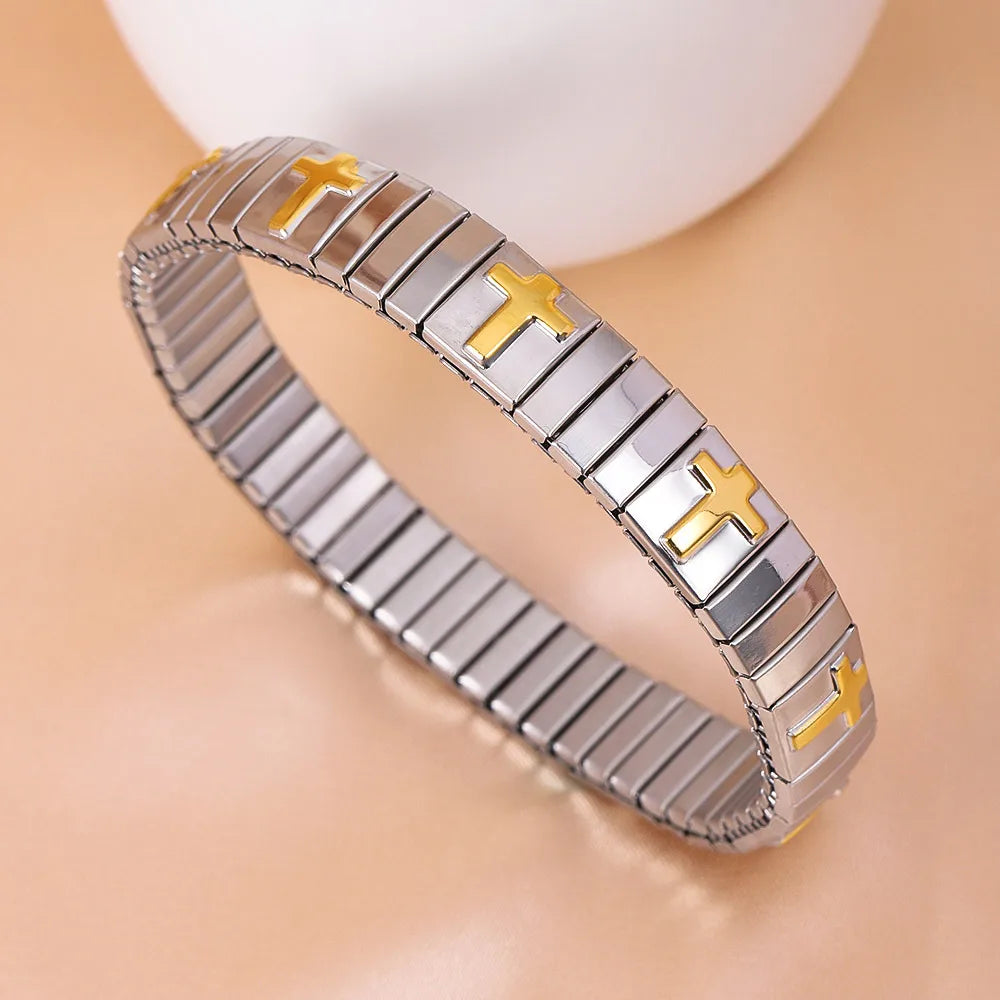 custom bangles for women-Basic Modern Style Classic Style Geometric Cross 304 Stainless Steel Plating Women'S Bracelets