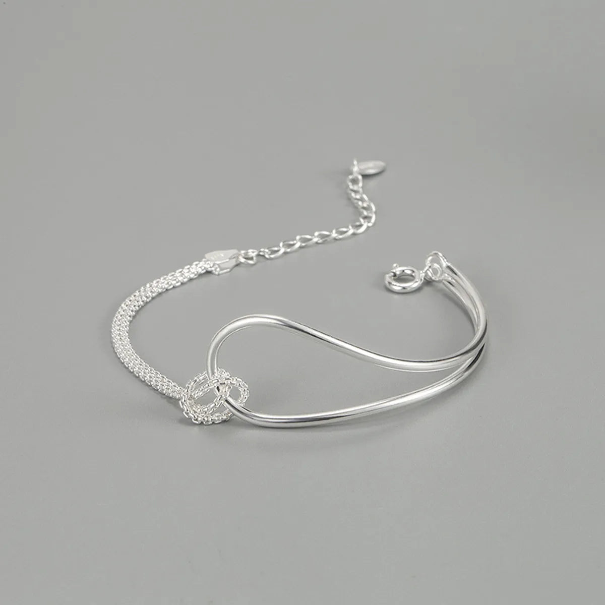 diamond bangles for women-Fashion Knot Silver Bracelets 1 Piece