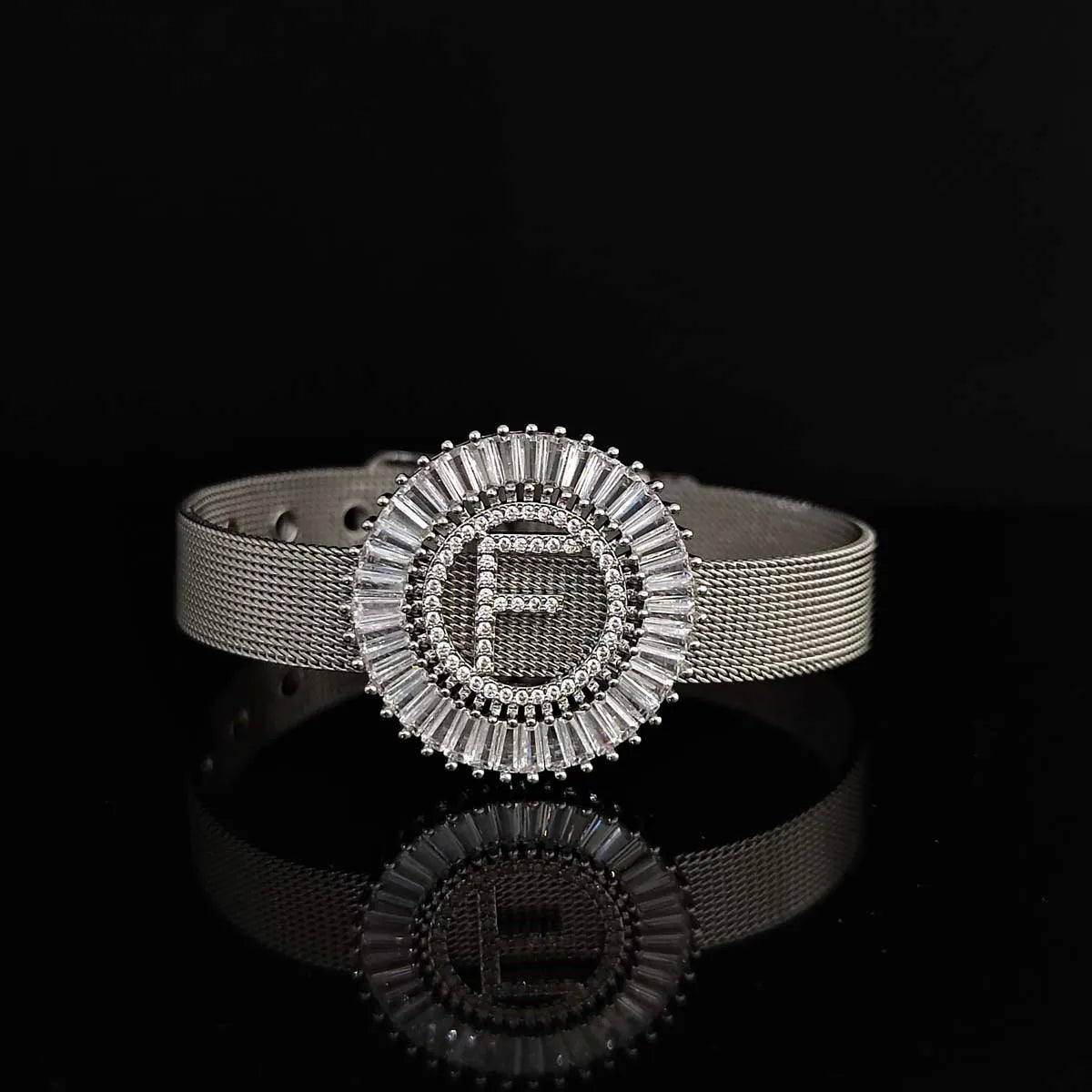 White Gold Plated-F