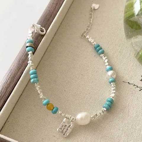 Turquoise Small Pieces of Silver Bracelet