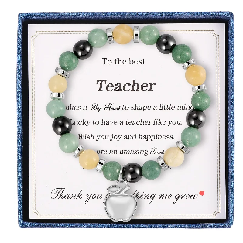 Yellow Green Crystal Magnet Apple Pendant Best Teacher Card 1