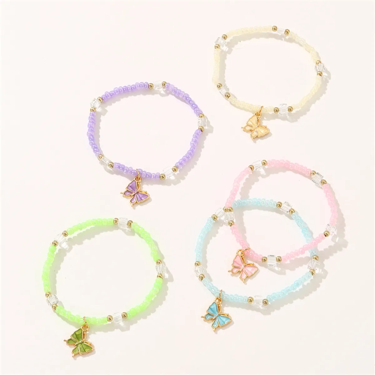 gold bracelets for women-Cute Sweet Solid Color Plastic Beaded Women's Bracelets