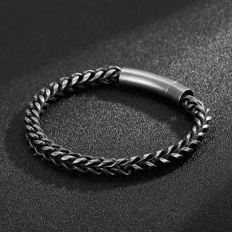 delicate bracelets for women-Preppy Style Punk Classic Style Solid Color 304 Stainless Steel Men'S Bracelets