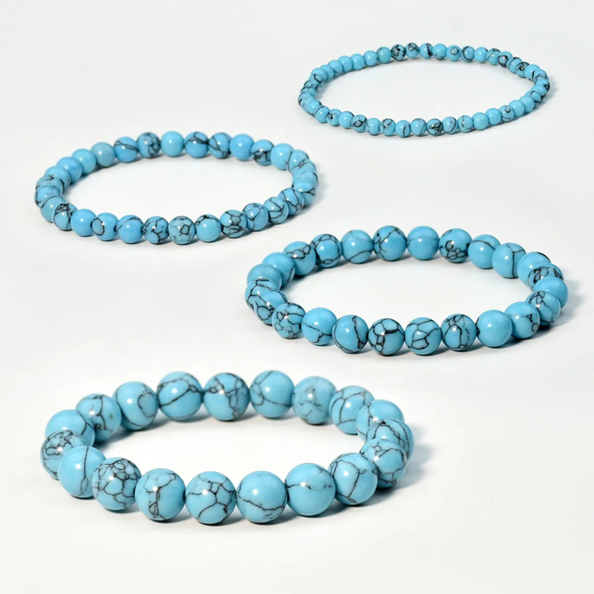 gemstone bracelets for women-Casual Vacation Handmade Round Turquoise Beaded Unisex Bracelets