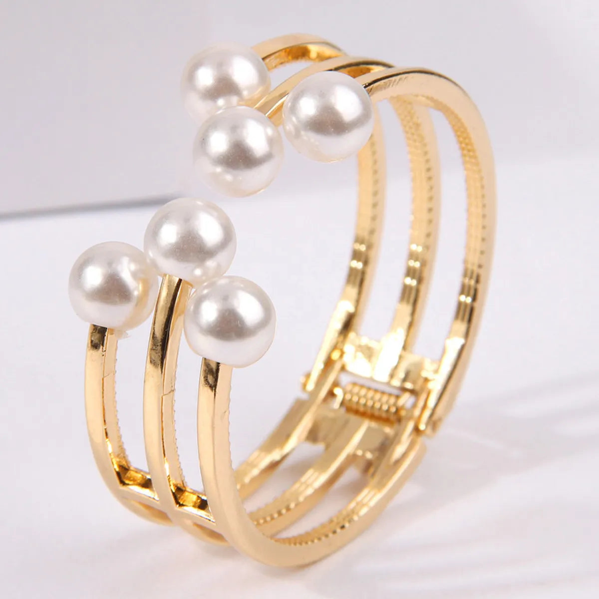 bracelet sets for women-Simple Style Solid Color Imitation Pearl Alloy Inlay Artificial Pearls Women's Bangle