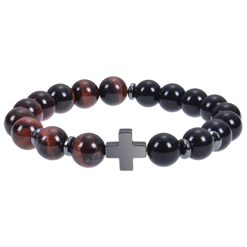 Red Tigereye Obsidian Bracelet