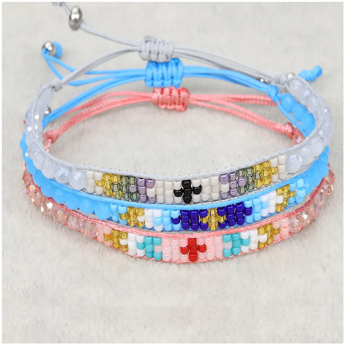 custom bangles for brides-Simple Style Classic Style Color Block Bead Wax Line Crystal Beaded Women's Bracelets