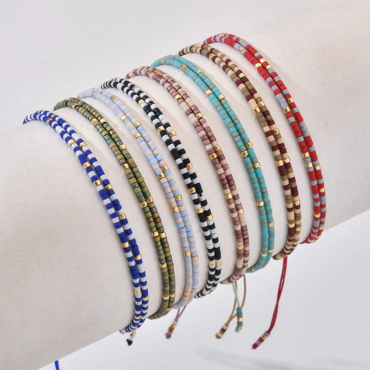 silver bangles for women-Bohemian Color Block Seed Bead Women's Bracelets