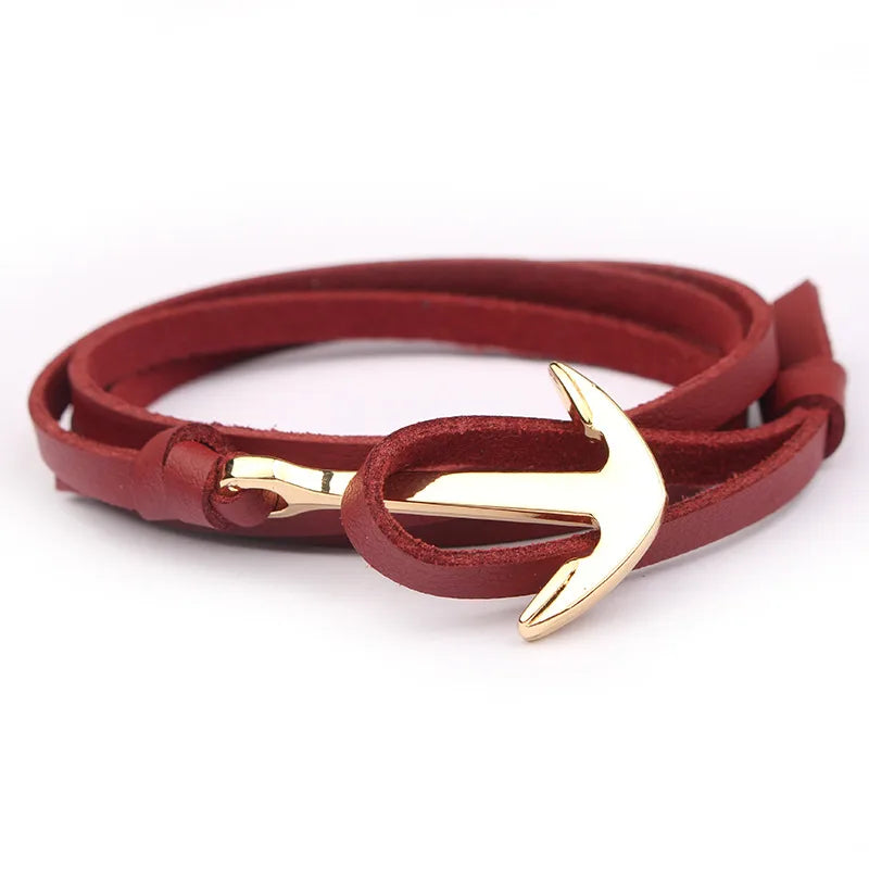 Wine Red Single Layer Leather