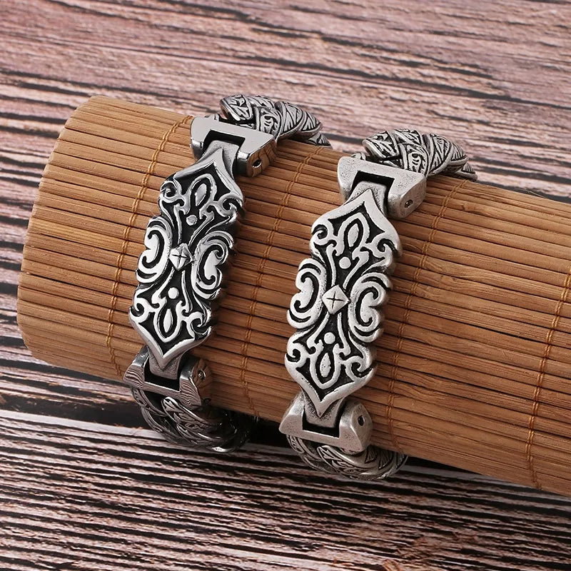 flower bracelets for women-Vintage Style Solid Color 304 Stainless Steel Men'S Bracelets