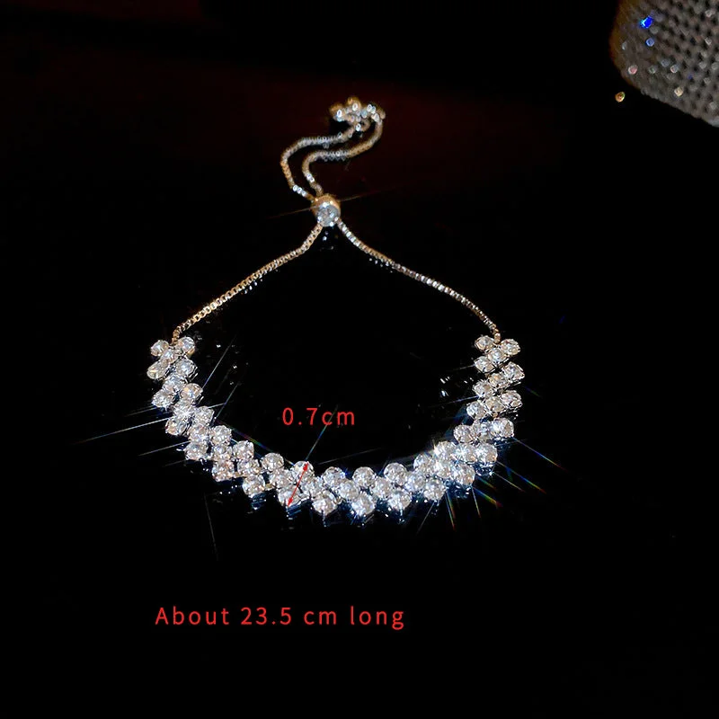 G4677 Silver Rhinestone Bracelet