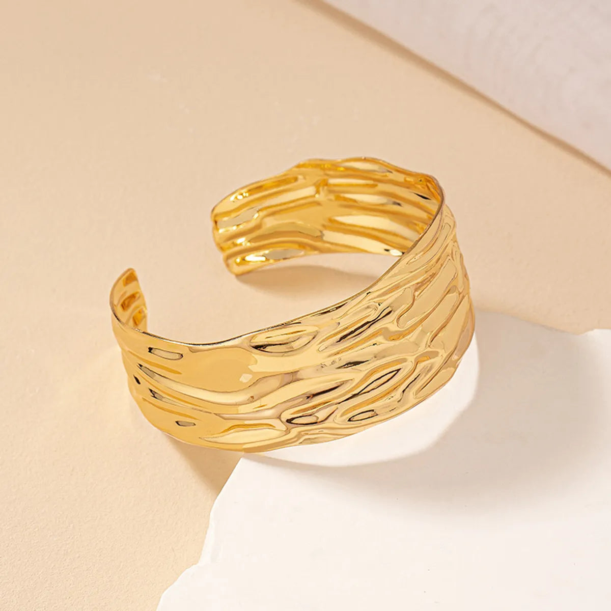 stackable bangles for women-Hip-hop Round Alloy Plating Gold Plated Women's Bangle