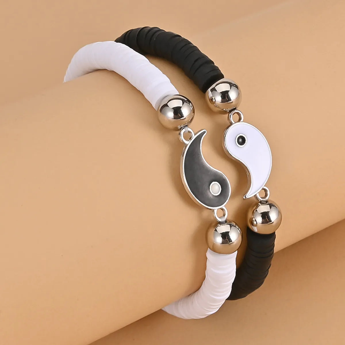 bridal bangles for brides-Casual Retro Tai Chi Soft Clay Beaded Unisex Bracelets