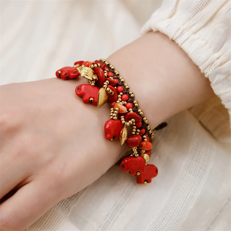 Elephant Bracelet [Red]