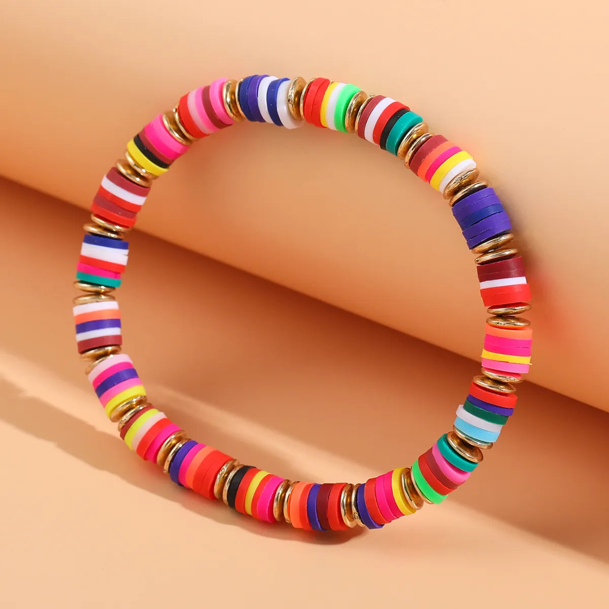 tennis bracelets for engagement-Bohemian Color Block Soft Clay Wholesale Bracelets