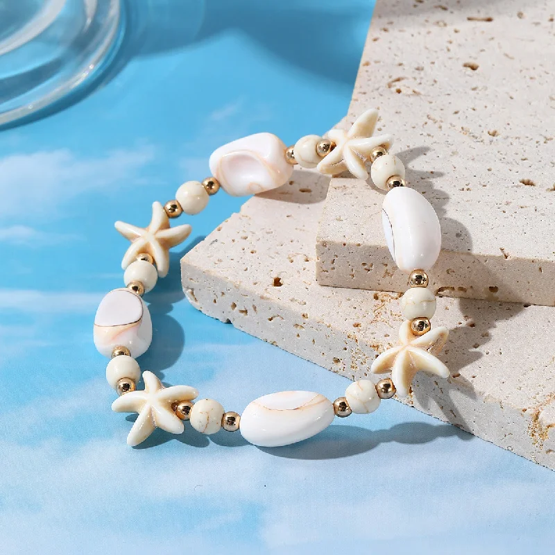 SL-White Beaded Starfish