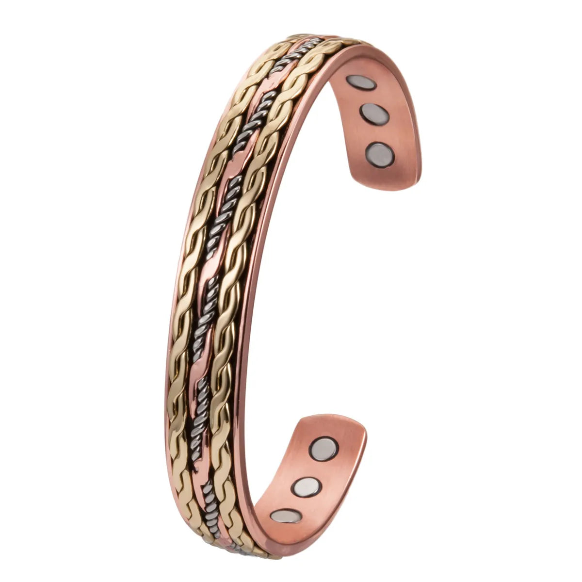 personalized bangles for women-Simple Style Color Block Copper Magnetic Unisex Bangle