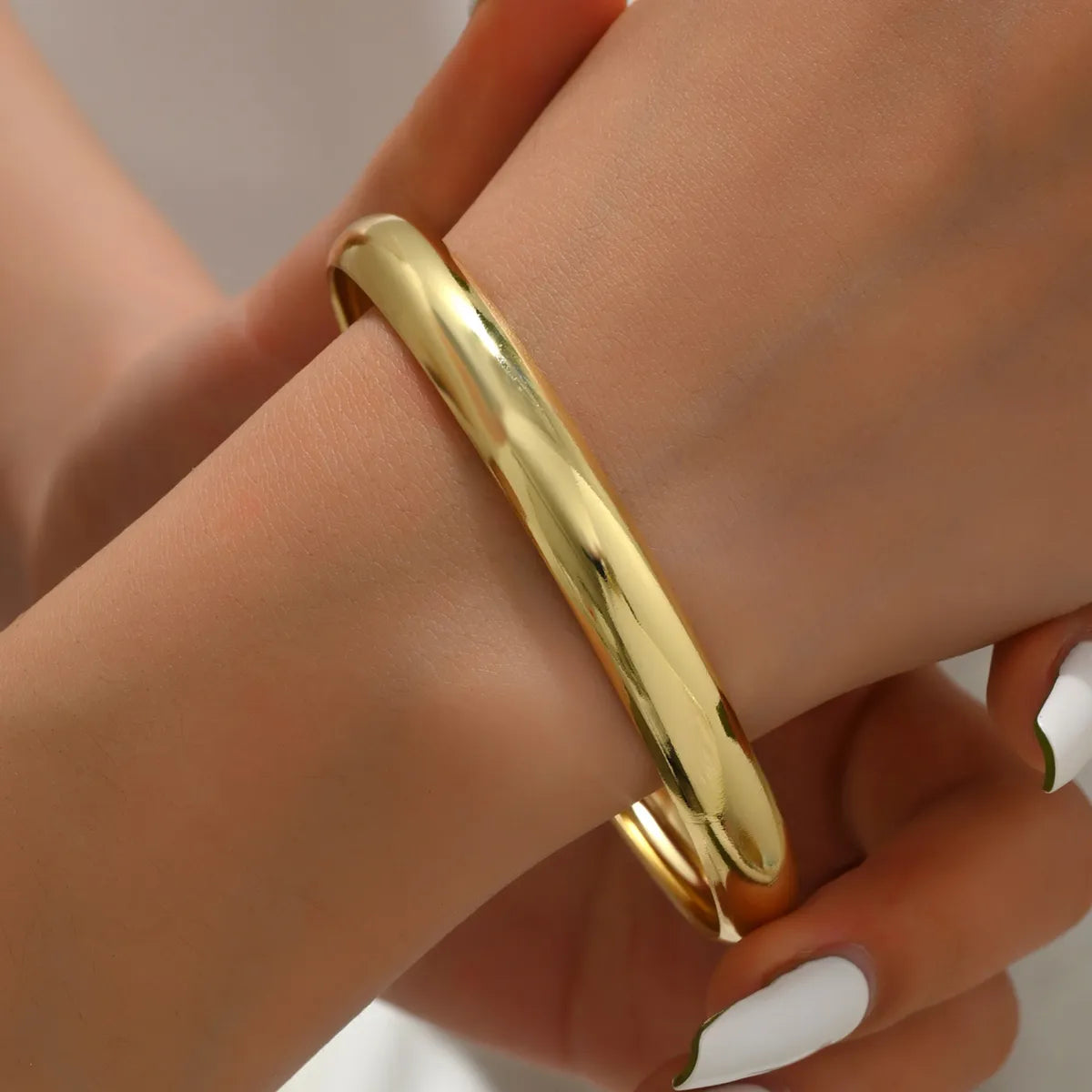 stackable bangles for women-Elegant Lady Round Solid Color Iron Women's Bangle