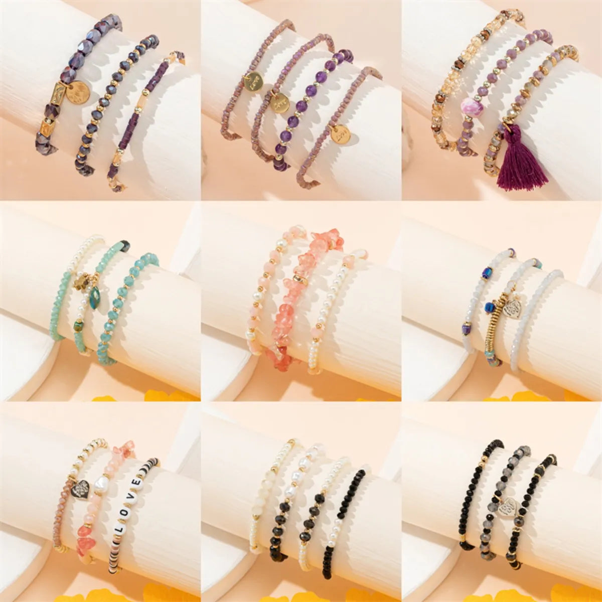 trendy bracelets for women-Casual Simple Style Geometric Artificial Crystal Beaded Women's Bracelets