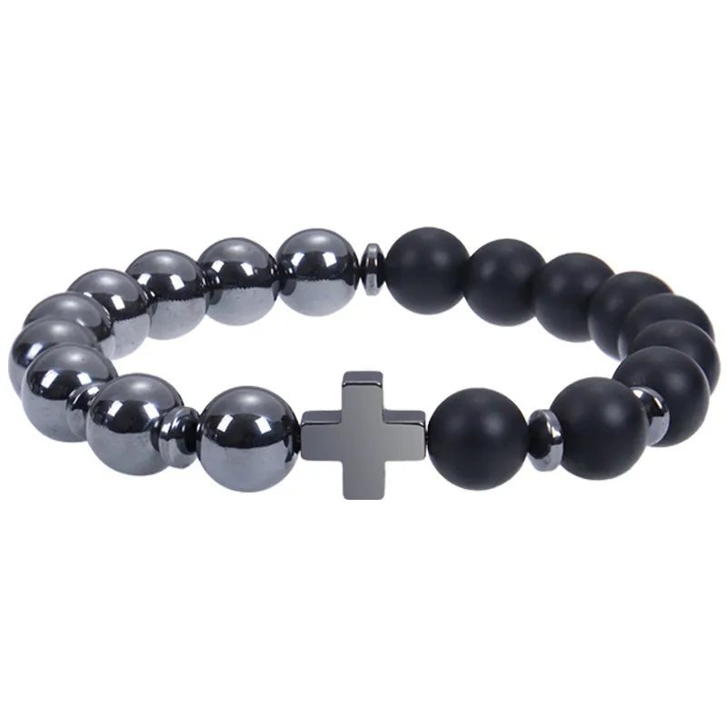 Black Magnetic Stone Grinding Sand Bracelet