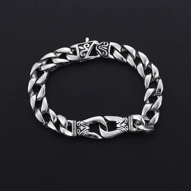 infinity bracelets for women-Punk Solid Color Titanium Steel Enamel Chain Men'S Bracelets