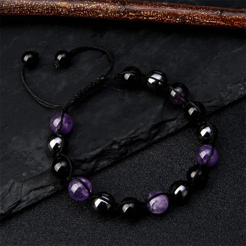 luxury bracelets for women-Simple Style Round Natural Stone Obsidian Beaded Women'S Bracelets