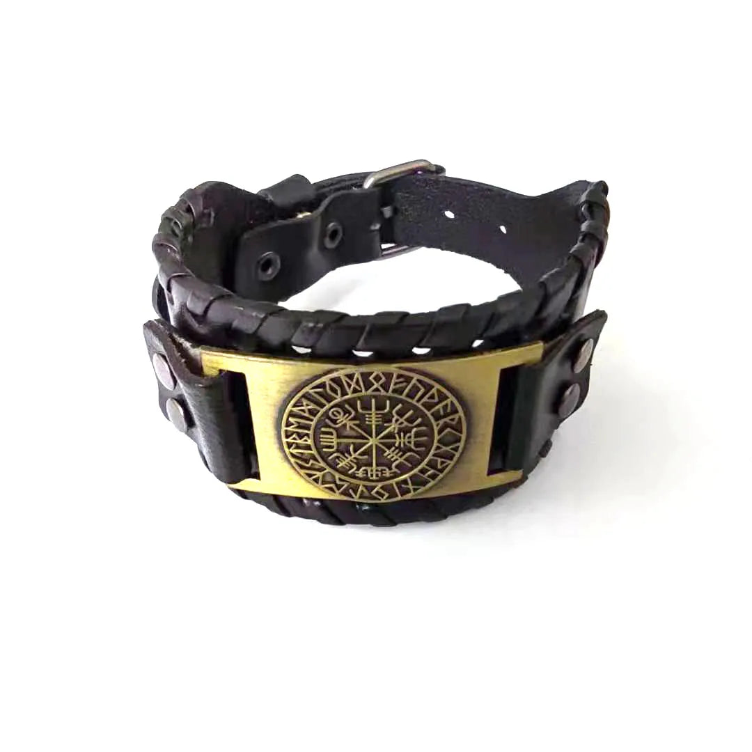 Leather Black Antique Brass