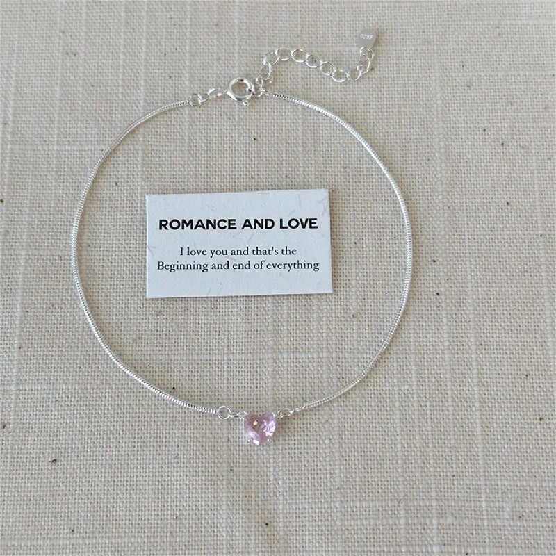 Light Pink Loving Heart Zircon Bracelet