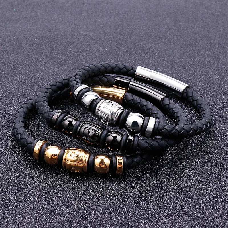 chunky bracelets for women-Punk Streetwear Geometric Titanium Steel Plating 18K Gold Plated Men'S Bangle