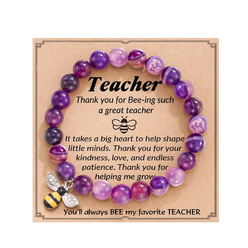 Purple Agate Bee Pendant Teacher Card 3