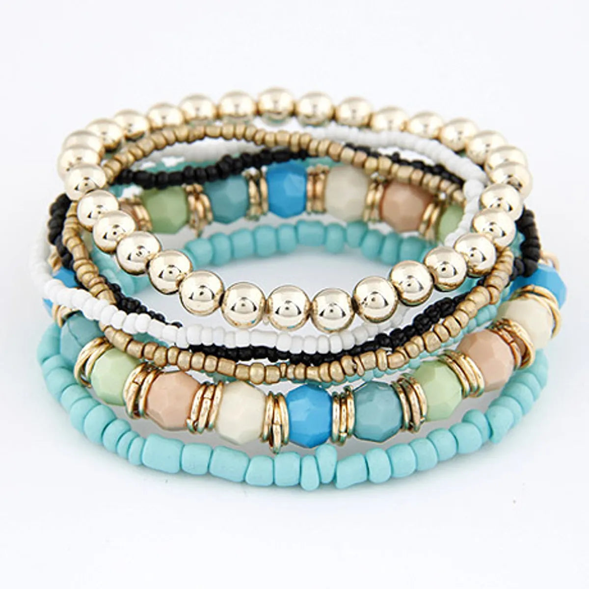 chunky bracelets for women-Wholesale Jewelry Ethnic Style Bohemian Geometric Alloy Seed Bead Bracelets