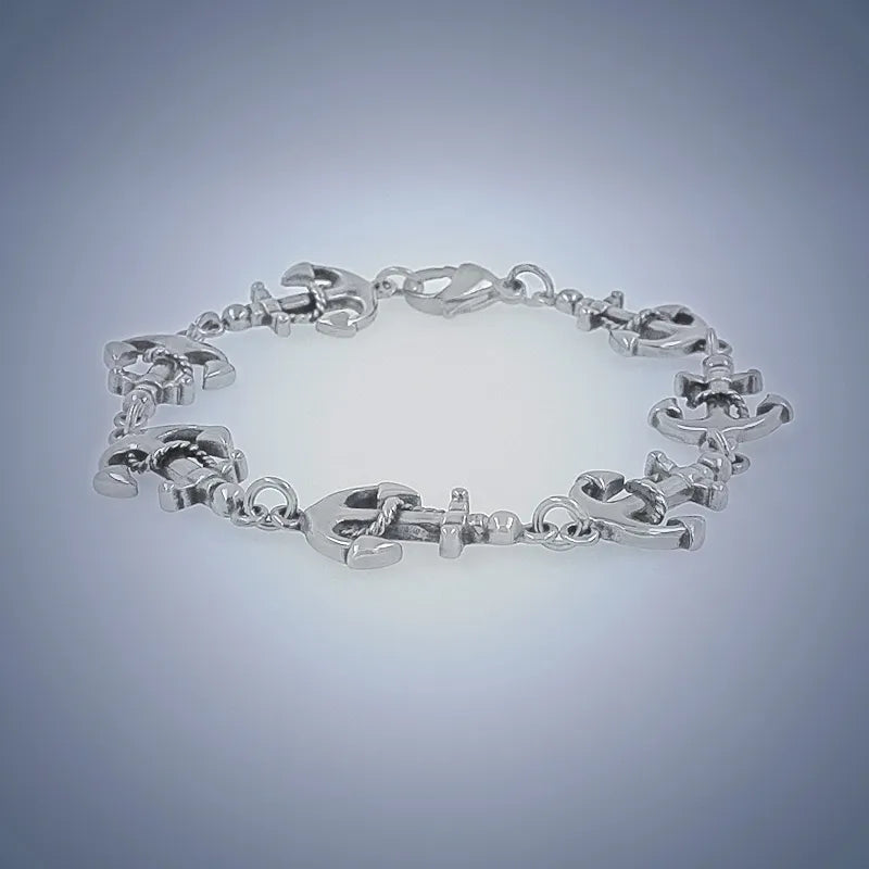 silver bracelets for women-Hip-Hop Streetwear Skull 304 Stainless Steel Men'S Bracelets