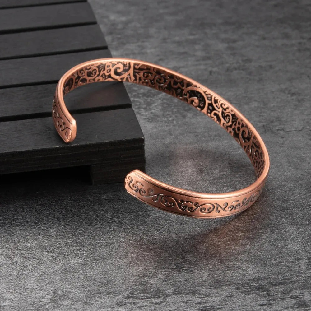 luxury cuff bracelets for women-Streetwear Solid Color Copper Magnetic Unisex Bangle