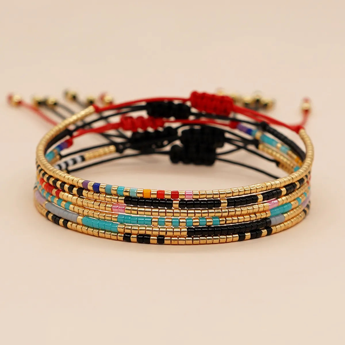 silver bangles for women-Casual Retro Multicolor Seed Bead Wholesale Bracelets