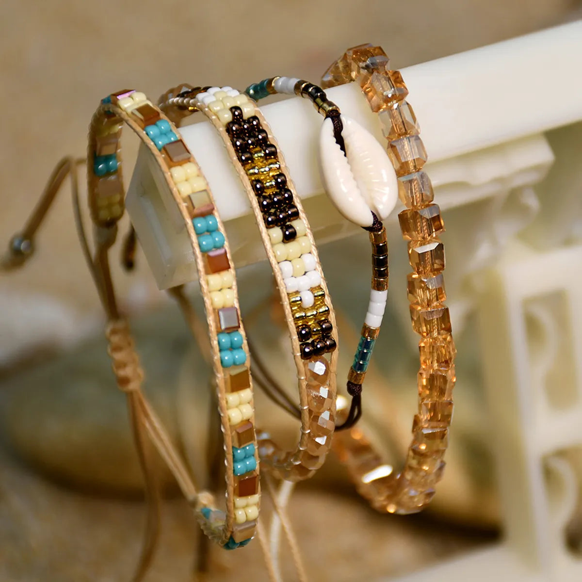 polished bangles for women-Retro Hand-woven Miyuki Bead Multi-layer Bracelet