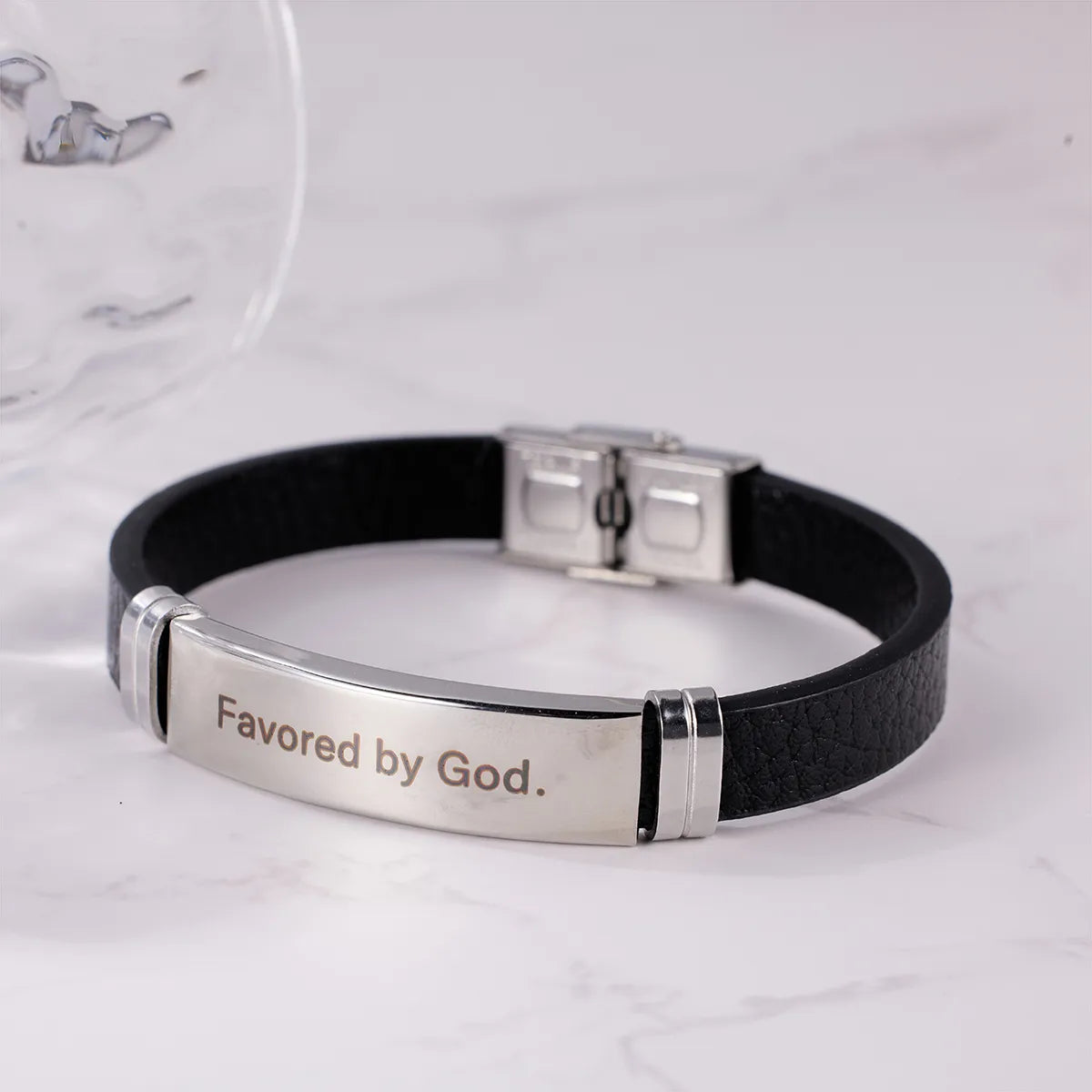 antique bracelets for women-Casual Round Letter 304 Stainless Steel Silica Gel Buckle Men'S Bracelets