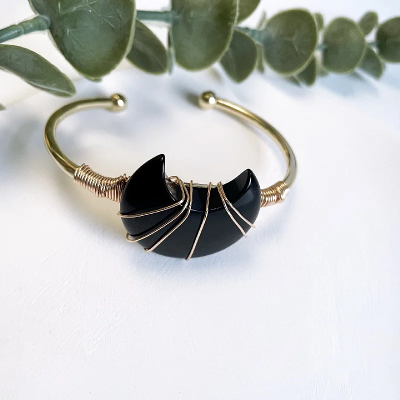 Obsidian Moon Bracelet