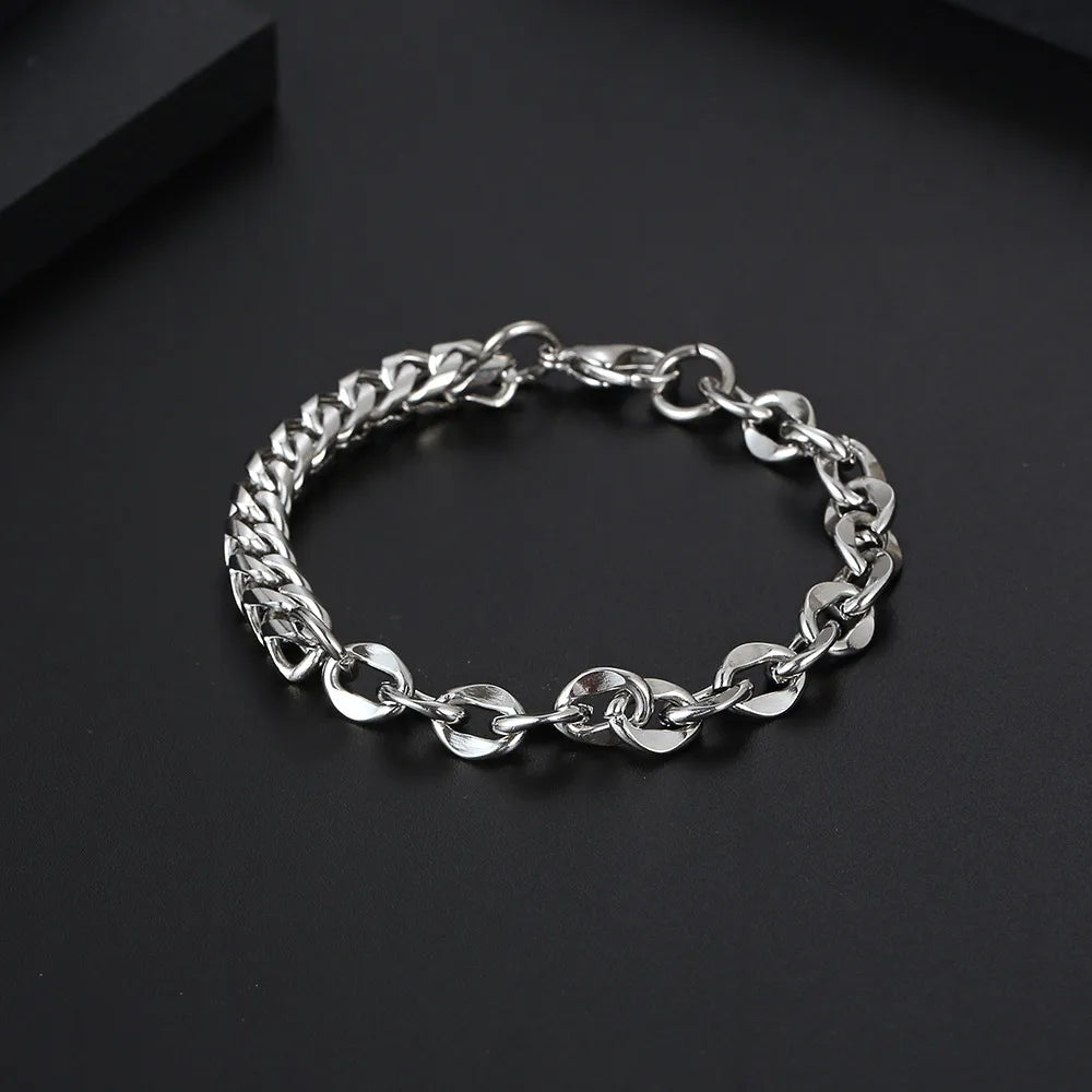 ethnic bracelets for women-Simple Style Commute Geometric Titanium Steel Polishing Unisex Bracelets