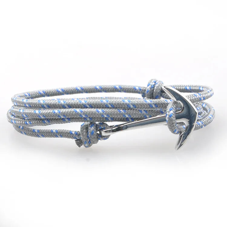 tennis bracelets for engagement-Casual Retro Simple Style Anchor Alloy Rope Layered Unisex Bracelets