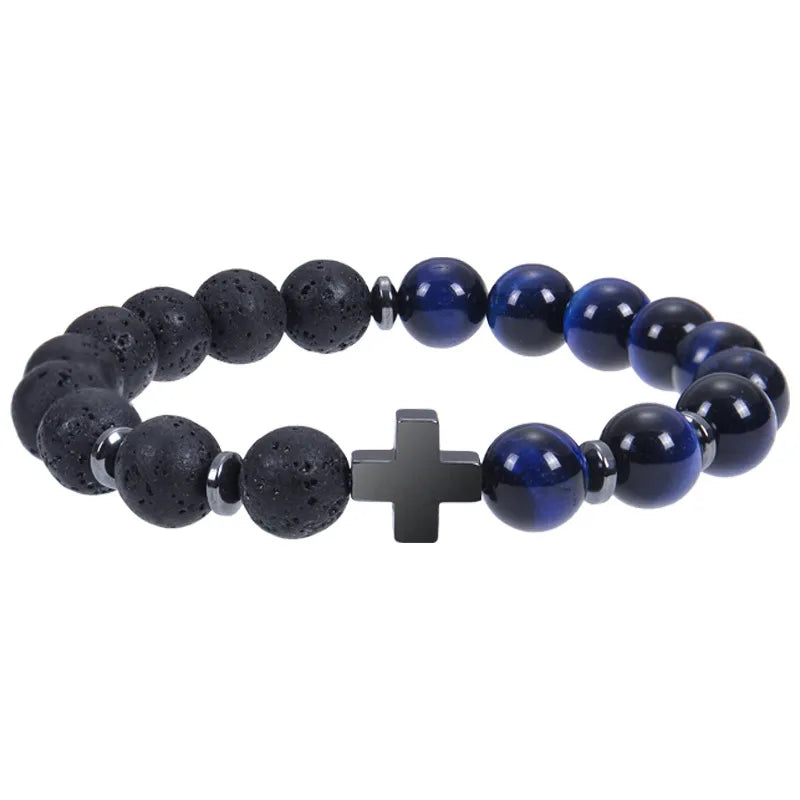 Blue Tigereye Volcanic Stone Bracelet