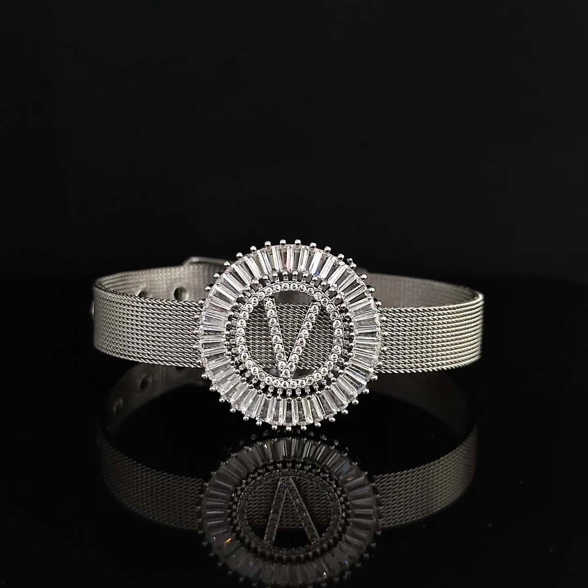 White Gold Plated-V