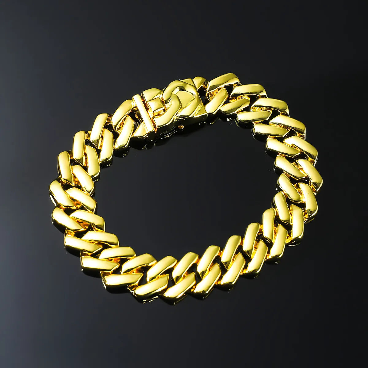 hammered bracelets for women-Punk Solid Color Alloy Men'S Bracelets