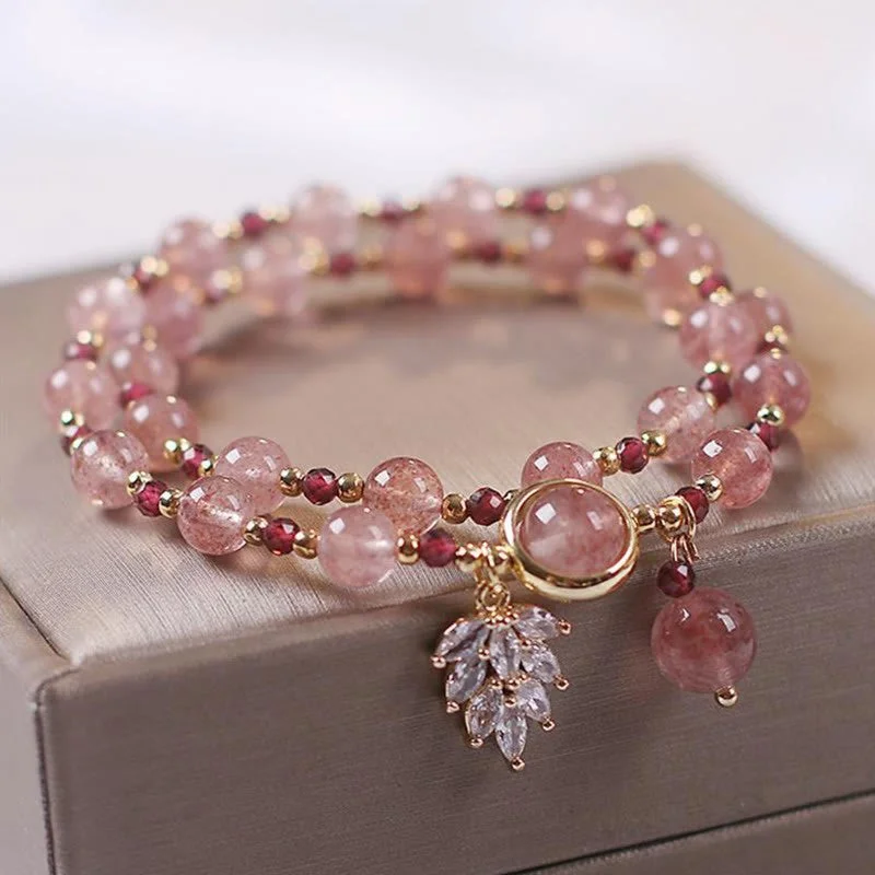 Strawberry Quartz Maple Leaf Style