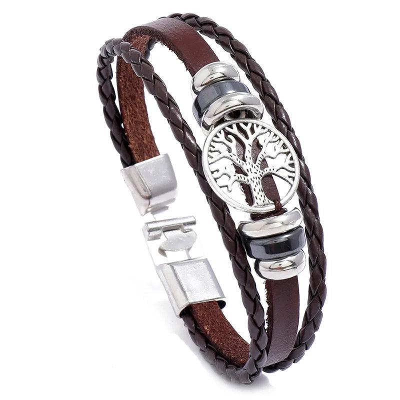 twisted bangles for women-Fashion Geometric Pu Leather No Inlaid Unisex Bracelets