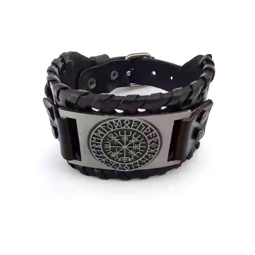 Leather Black Antique Silver