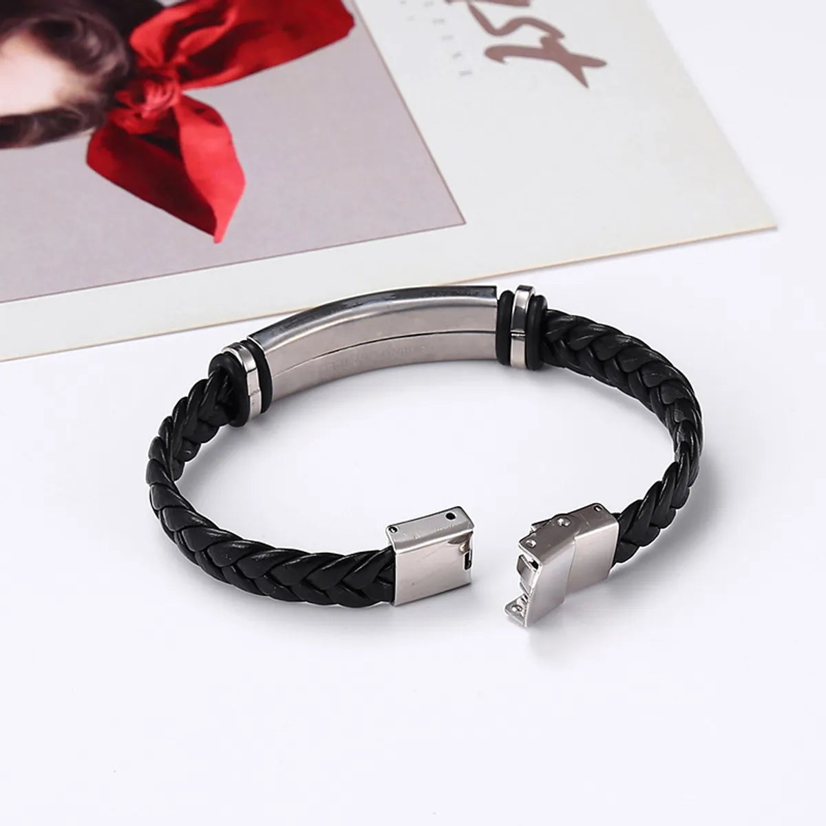 sterling silver bracelets for women-Fashion Twist Pu Leather Men's Bracelets