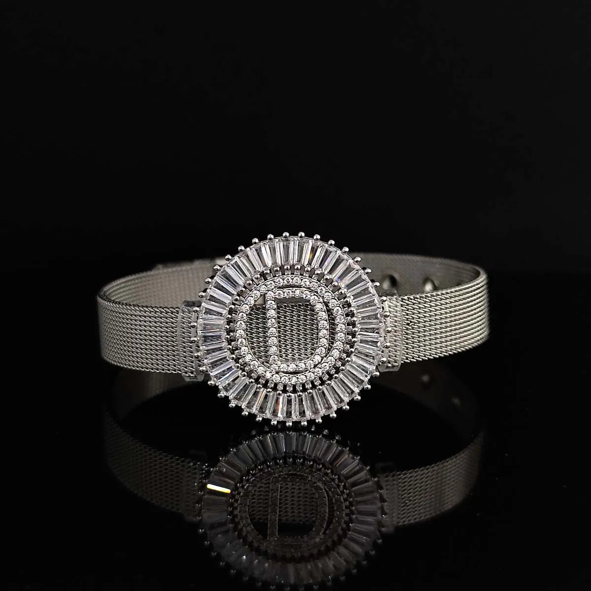 White Gold Plated-D